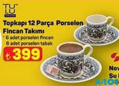TULU TOPKAPI 12 PARÇA PORSELEN FİNCAN TAKIMI